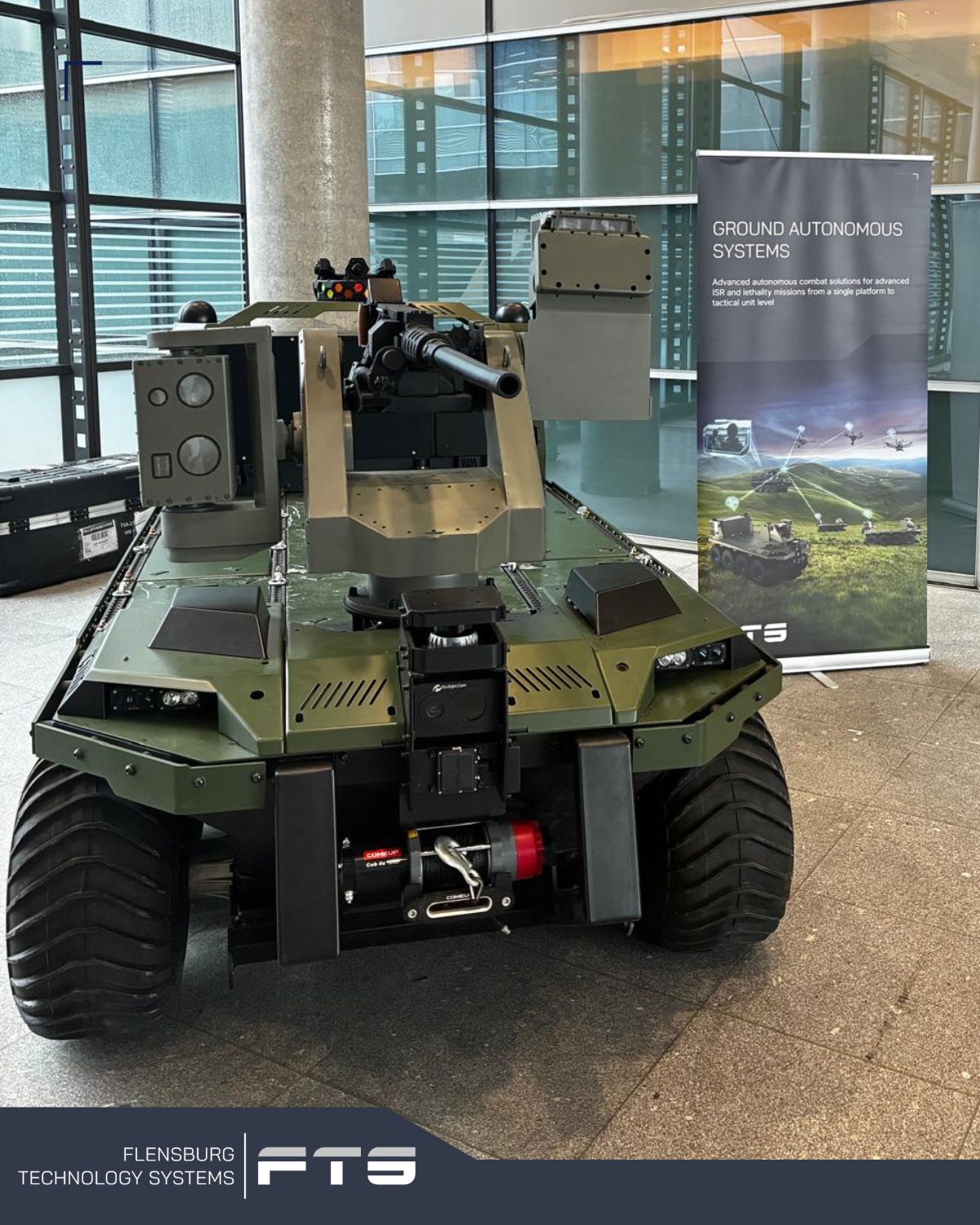 Unmanned ground vehicle displayed at an exhibition