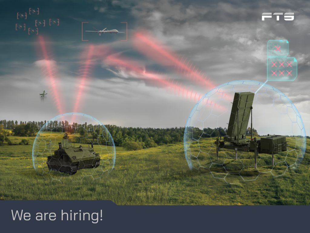 Illustration of vehicles intercepting threats with the text “We are hiring!”
